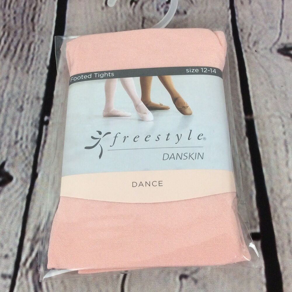 Freestyle by Danskin Footed Tights Pink Dance Ballet Girls Size 12-14 Dancewear - Picture 2 of 5